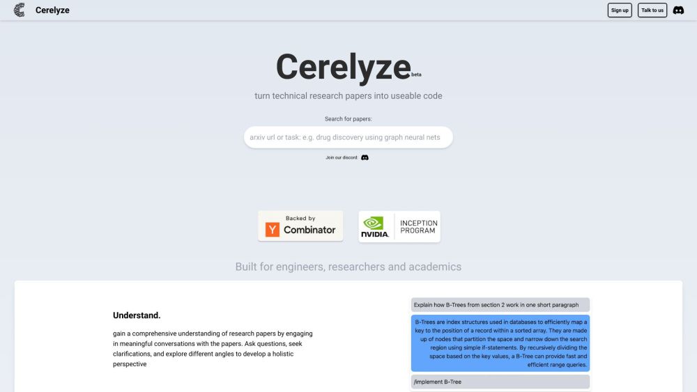 Cerelyze: AI Tool for Engineers, Researchers, and Academics