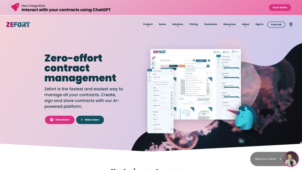 Zefort: Powerful Contract Management Software & AI Tools