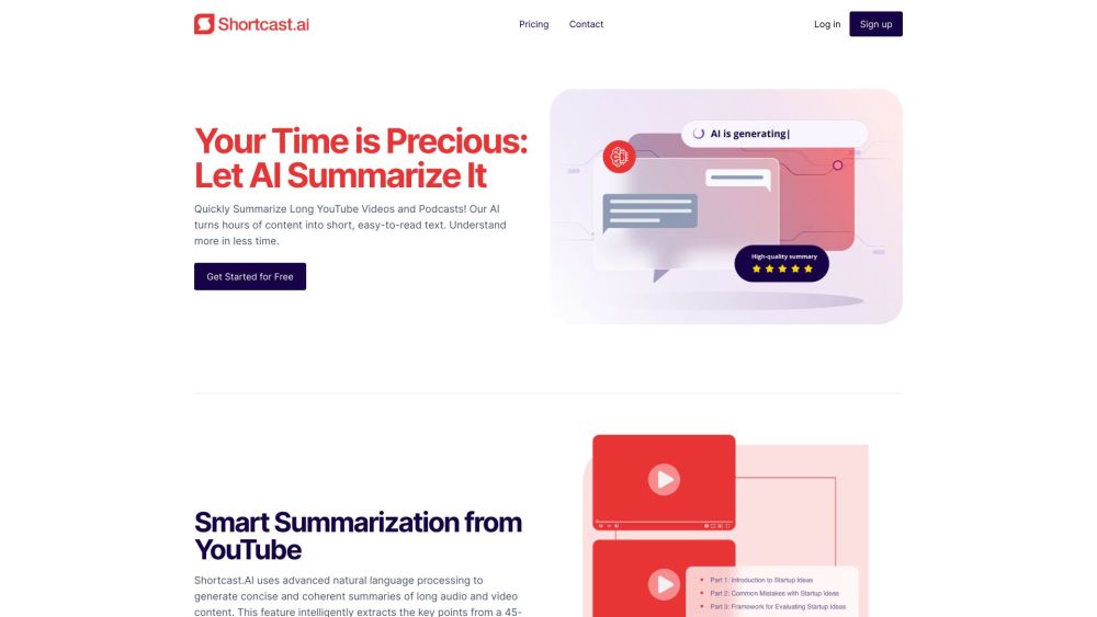 Shortcast.AI: AI Tool for YouTube & Podcast Summaries