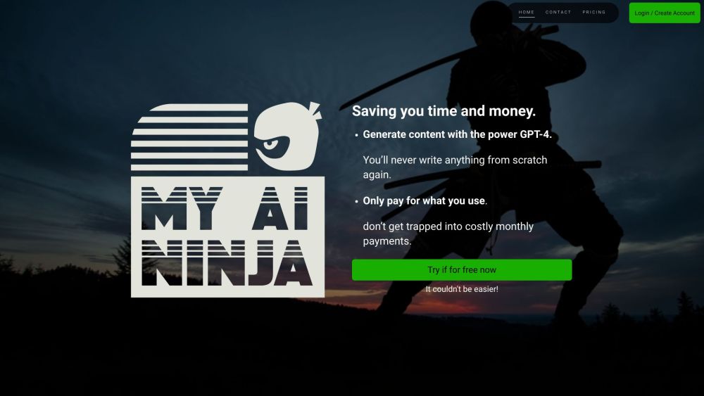 My AI Ninja Website screenshot