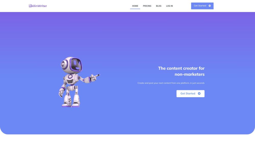 AllinWriter.com: Simple Content Creation & Posting AI Tool