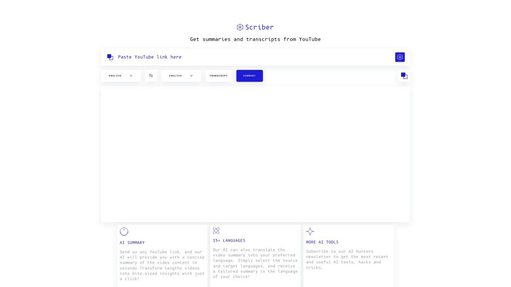 Scriber: AI Tool for YouTube Video Summaries