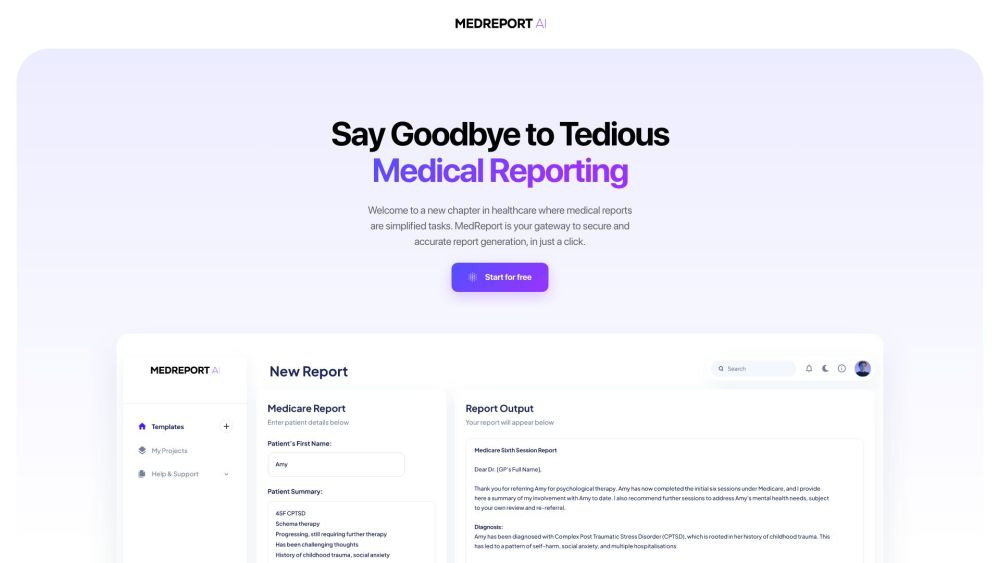 MedReport: AI Tool for Rapid & Accurate Healthcare Reporting