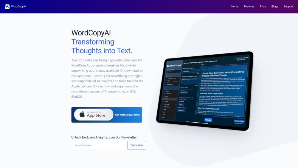 WordCopyAi: AI Tool for iOS - Enhance Efficiency