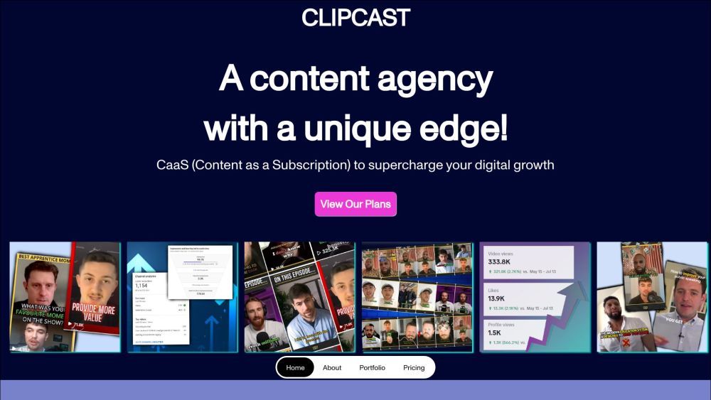 ClipCast Website screenshot