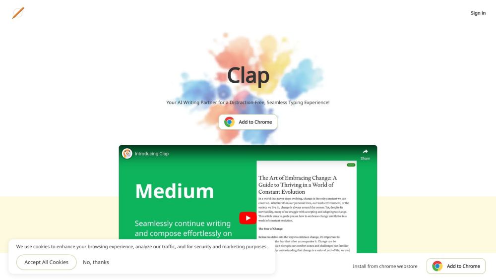 Clap: AI Tool for Web Text Editors