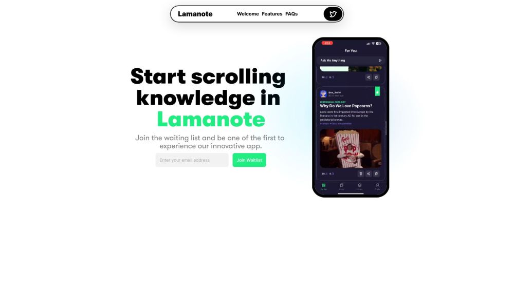 Lamanote: Social Media-Style Scrolling with AI Tool