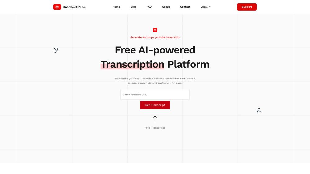 Transcriptal: Free AI Tool for YouTube Transcription