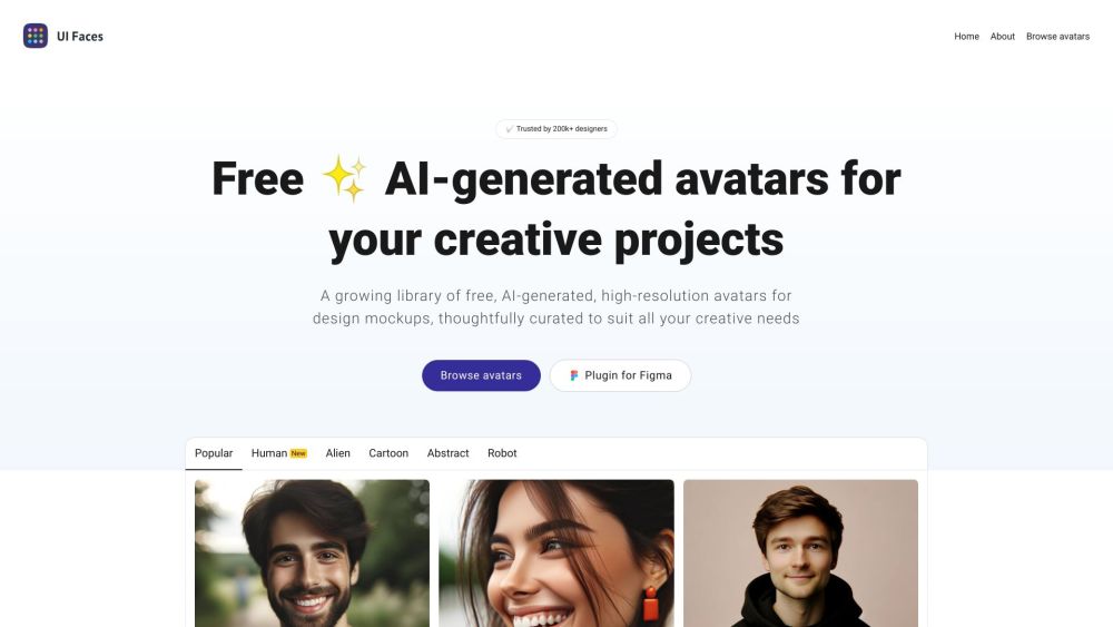 UI Faces: Free AI-Generated Avatars - AI Tool