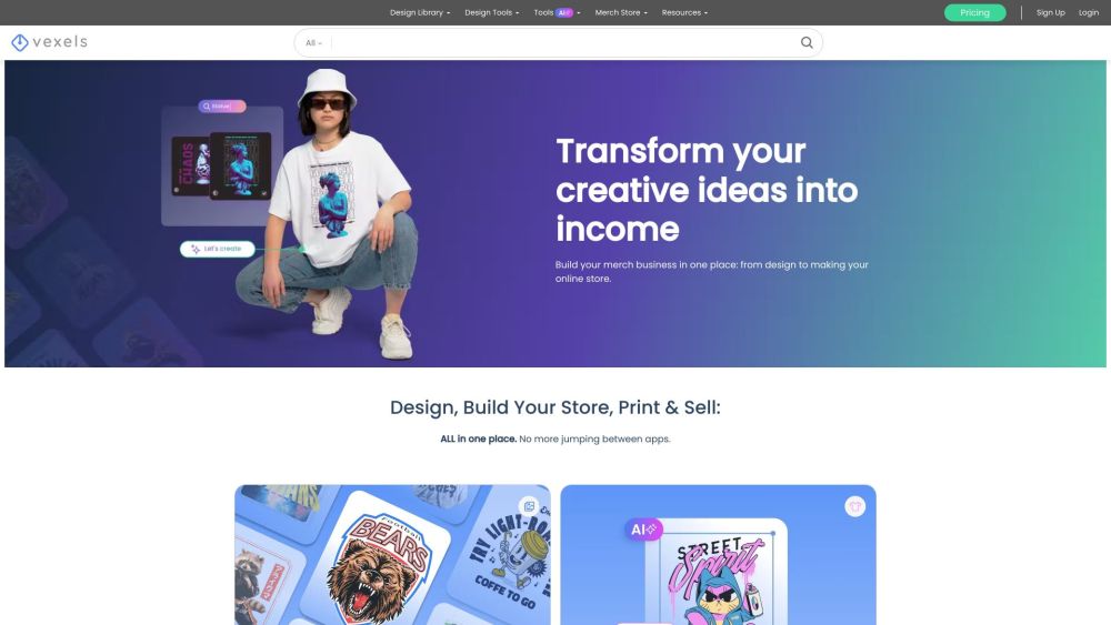 Vexels: AI Tool for Merch & Store