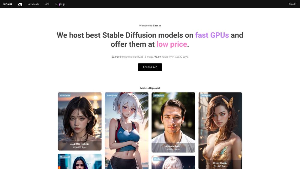 Sink In: AI Tool for Fast Stable Diffusion APIs