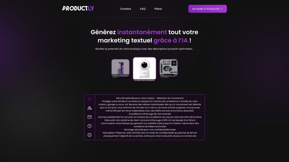 Productly Website screenshot