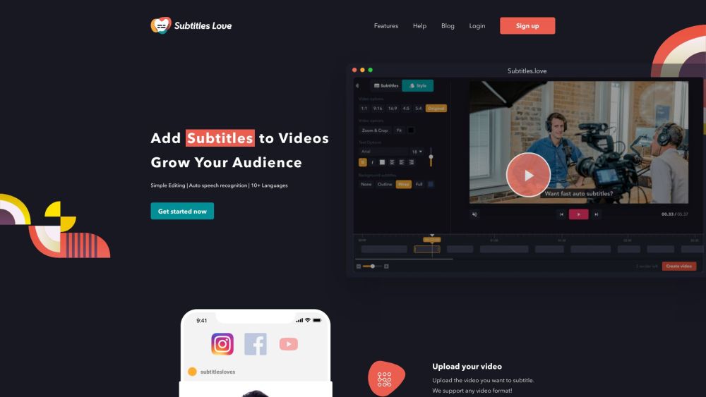 SubTitles.Love: AI Subtitles Editor for Social Media Videos