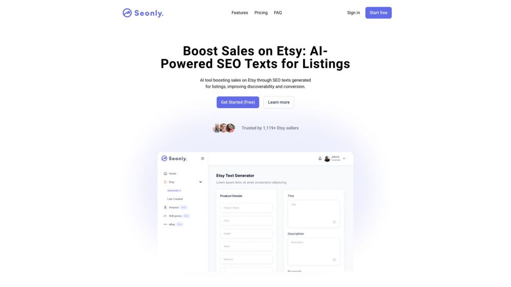 Seonly: AI Tool for Etsy Sales Boost