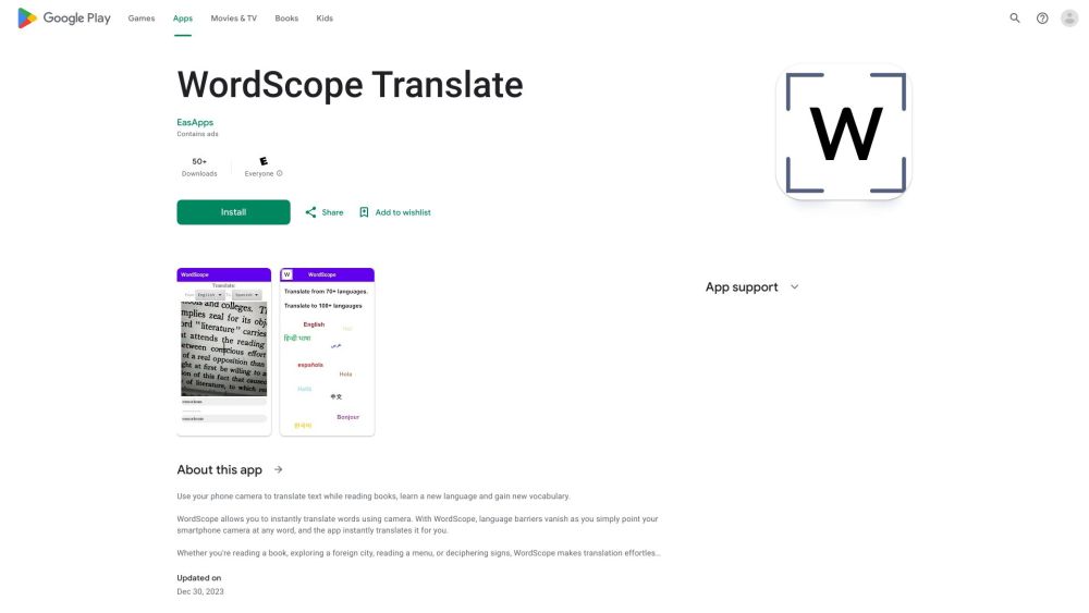 WordScope Translate: Instant Text Translation AI Tool