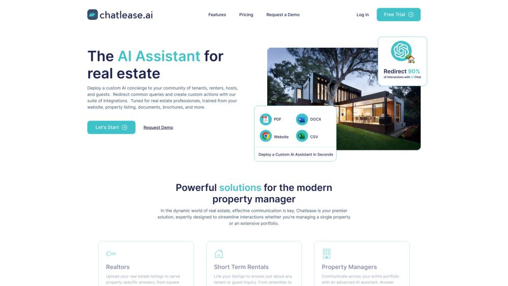 Chatlease | The AI Assistant for Real Estate Professionals: AI Tool for Real Estate