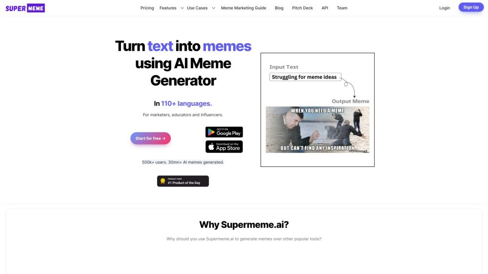 Supermeme.ai: Text to Meme AI Tool