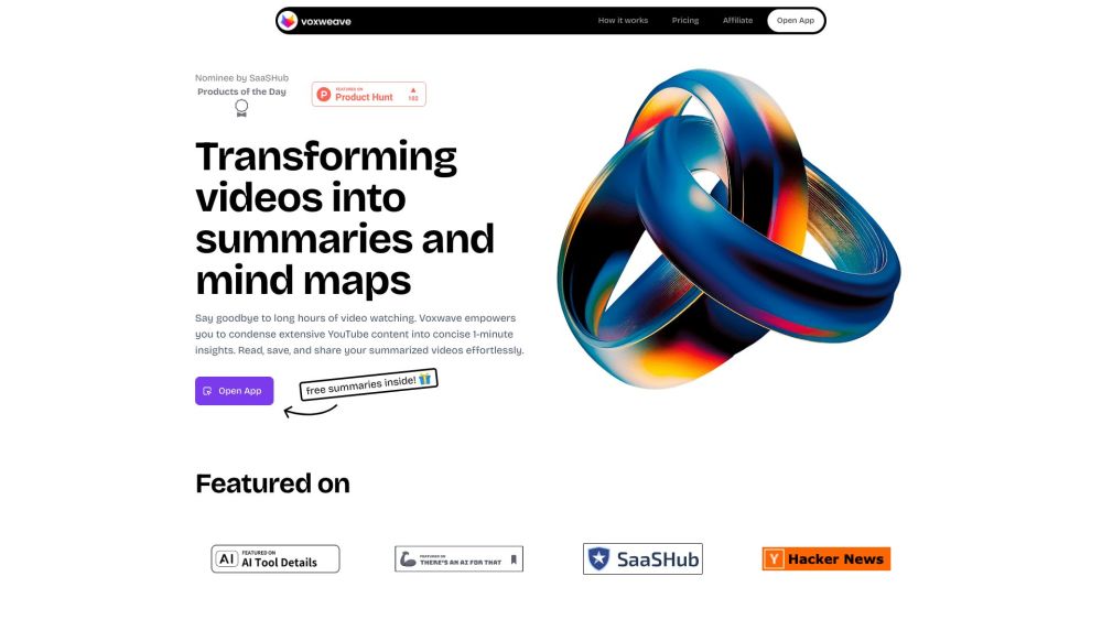 Voxweave: AI YouTube Summarizer & Mind Map Tool