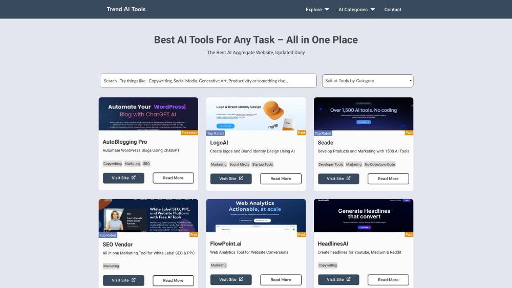 Trend AI Tools: Best AI Aggregate Website