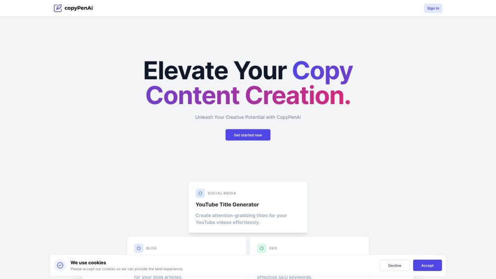 copyPenAi: AI Tool for Content Creation with Your Brand's Voice