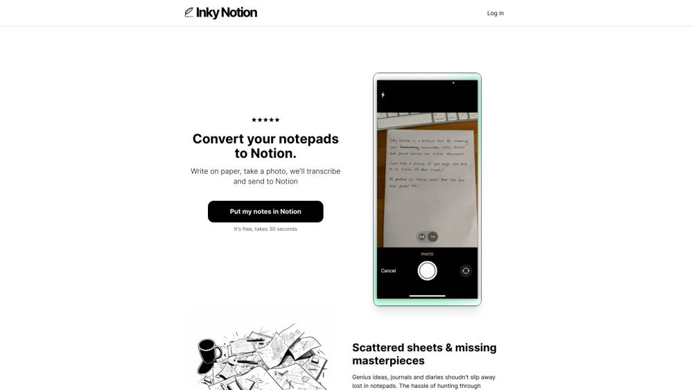 Inky Notion: Effortlessly Convert Paper Notes to Notion Pages