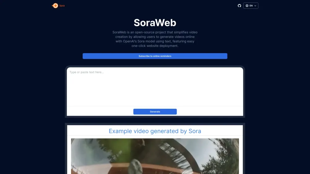 SoraWeb: AI-powered video creation platform