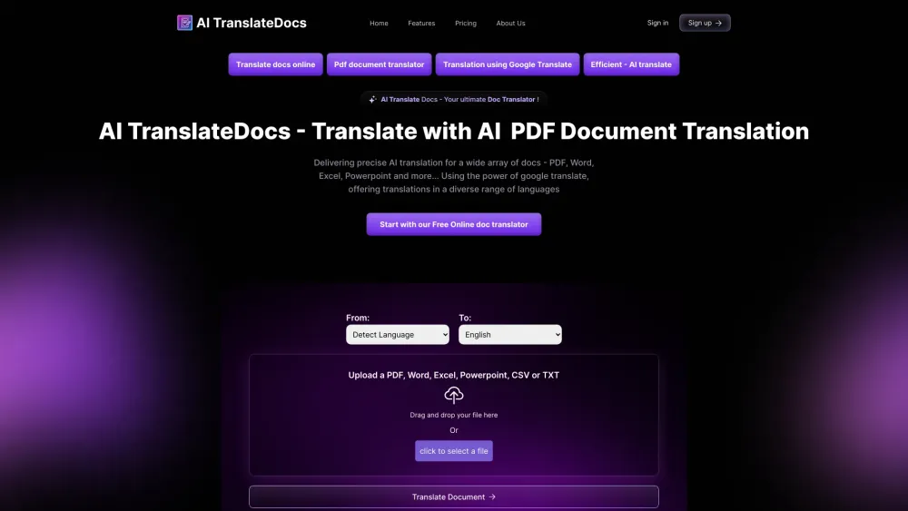 AI TranslateDocs: The Ultimate AI Tool for Document Translation