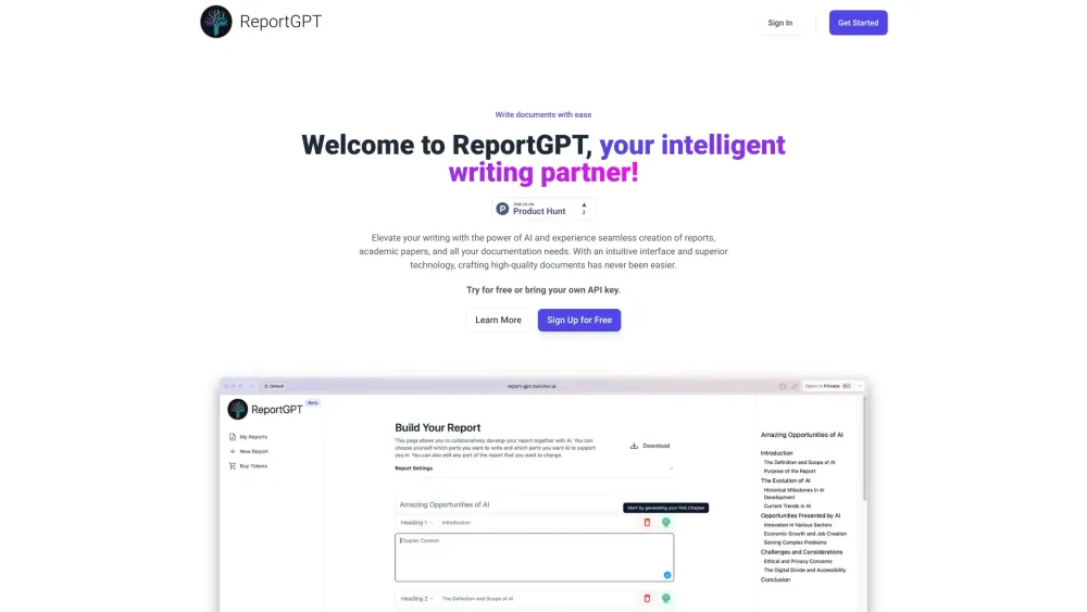 ReportGPT: Elevate Writing with AI Tool