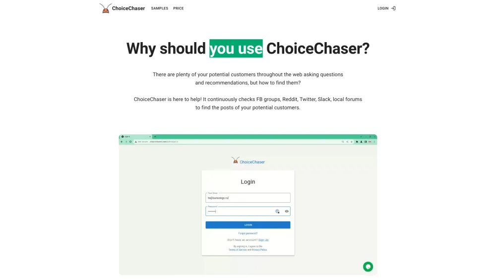 Choice Chaser: AI Tool for Web Info by Product Name