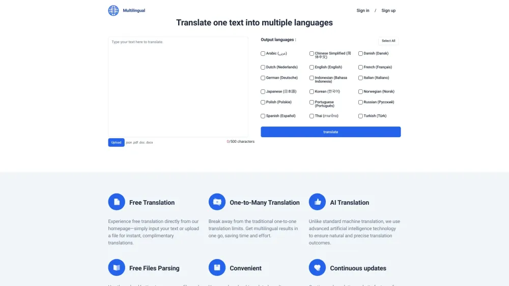 Multilingual.top: AI Tool for Efficient Translations