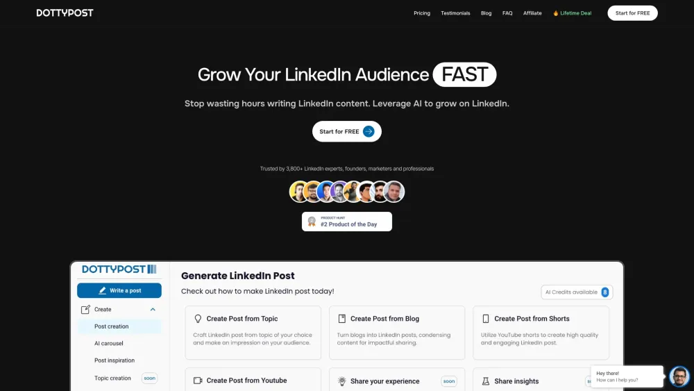 Dottypost: LinkedIn AI Tool for Audience Building