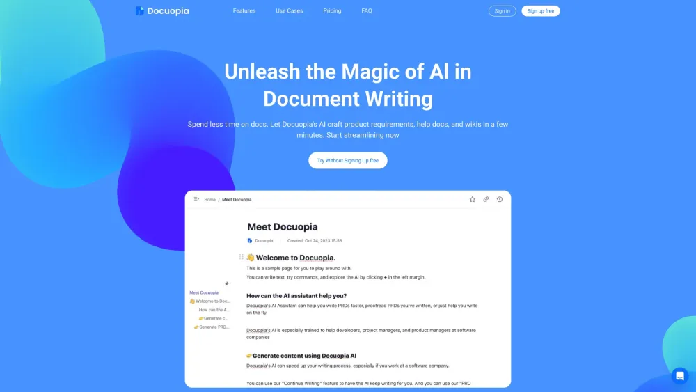 Docuopia: AI Tool for Document Assistance