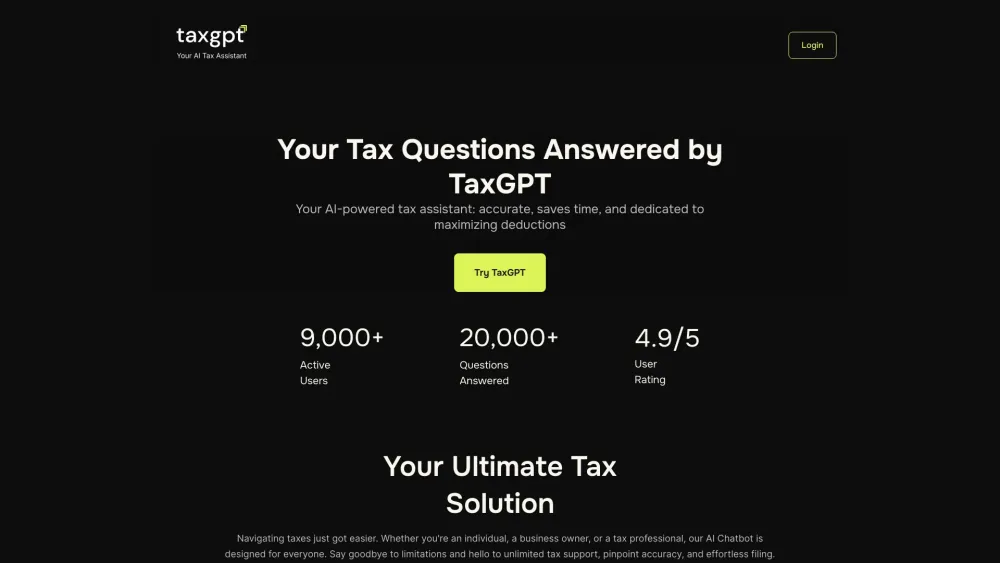 TaxGPT: AI Tax Assistant & Filing Tool