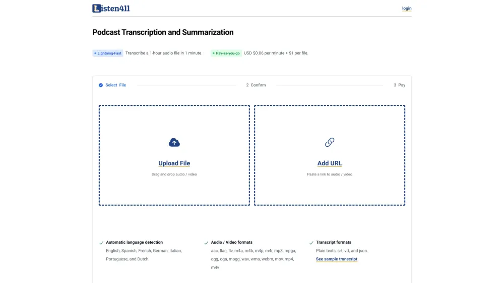 Listen411: AI Transcription & Summarization Tool