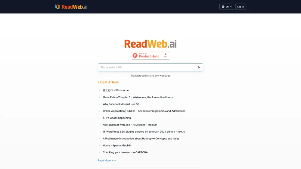 ReadWeb.ai: Multilingual AI Tool for Global Web Translation