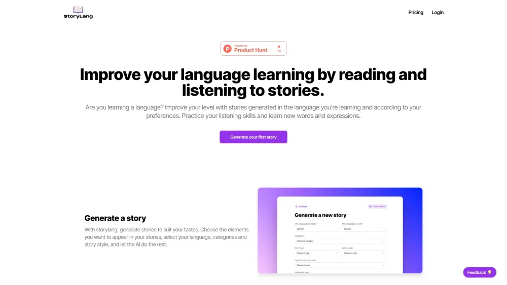 StoryLang: AI Tool for Language Learning