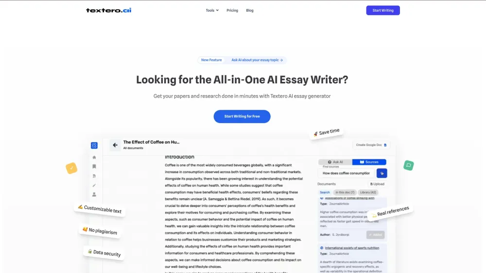 Textero.ai: AI Writing Tools for Efficient Academic Papers