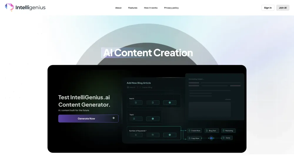 IntelliGenius AI: AI Platform for AI Content