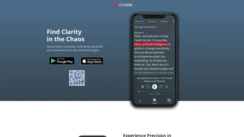 Stenote: AI Transcribing & Summarization Tool