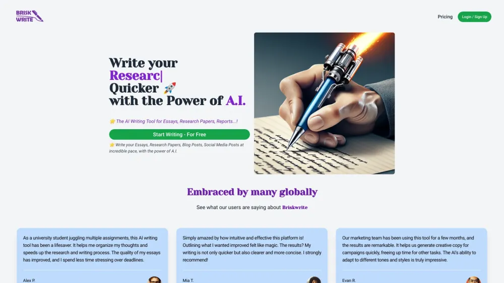 Brisk Write: AI Tool for Writing Assistance