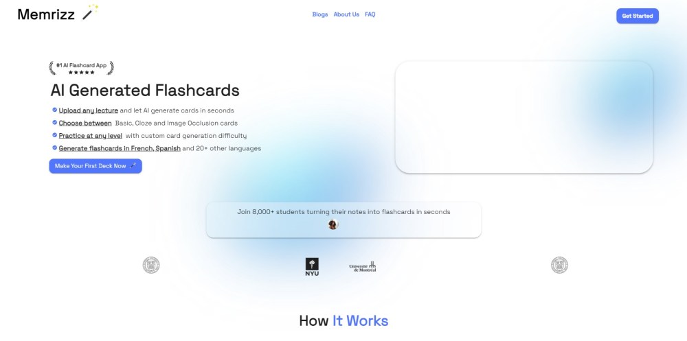 Memrizz: AI Flashcard Generator - Smart Study Tool for Learners