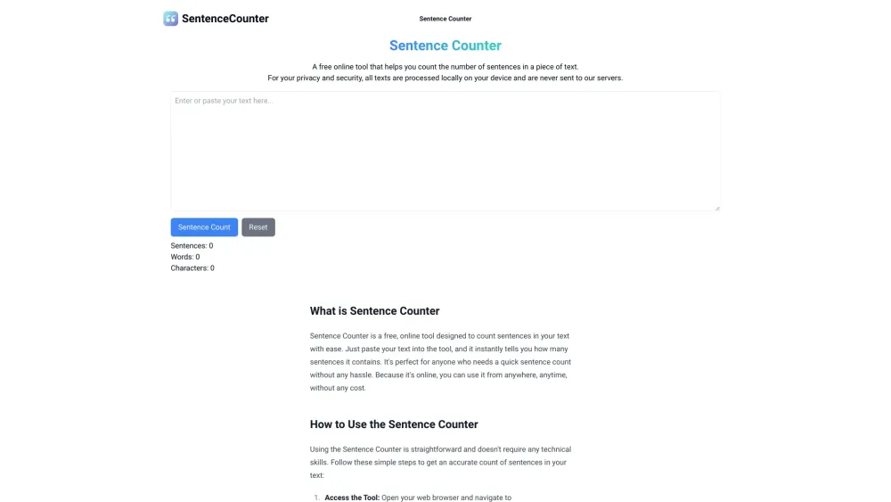 SentenceCounter: AI Tool for Sentence Count