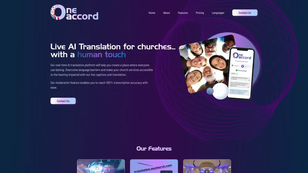 OneAccord: AI Tool for Churches - Making Services Accessible