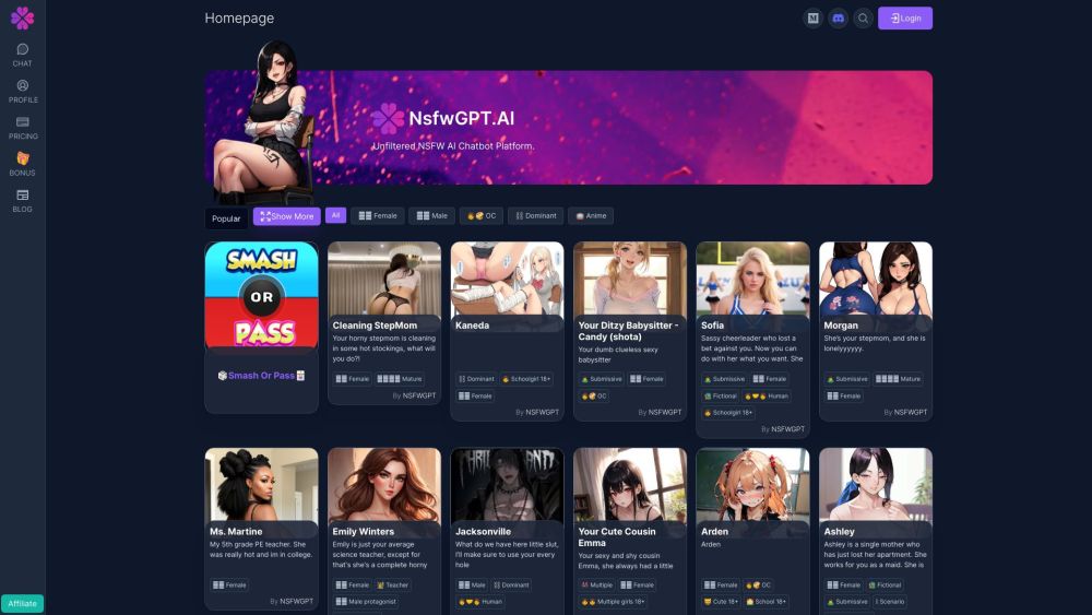 NsfwGPT.AI: AI Tool for Realistic Chatting & Role-Playing