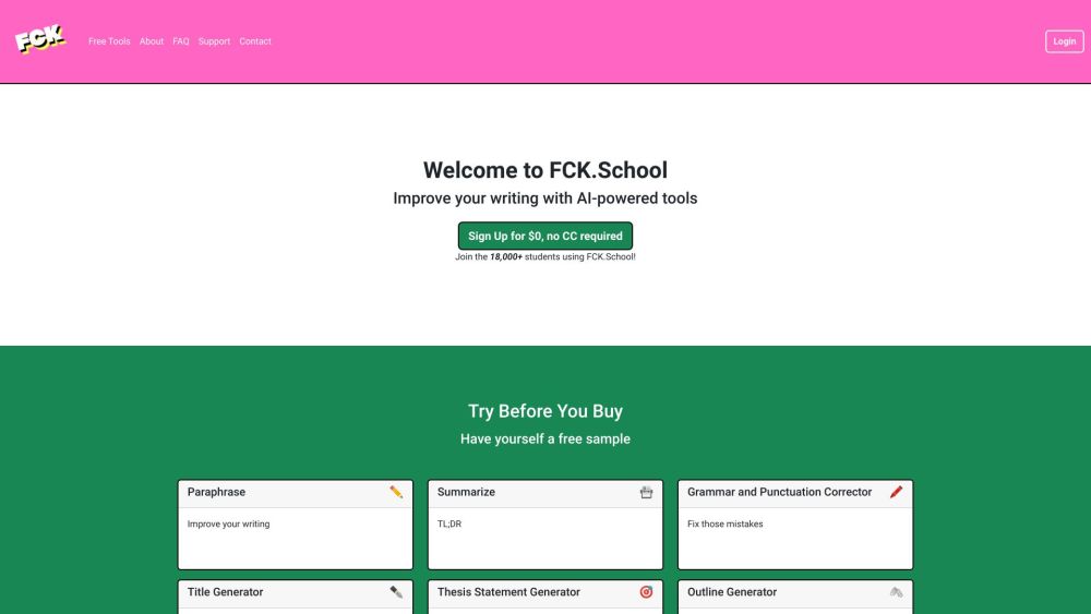 FCK.School: AI Writing Tool for Students