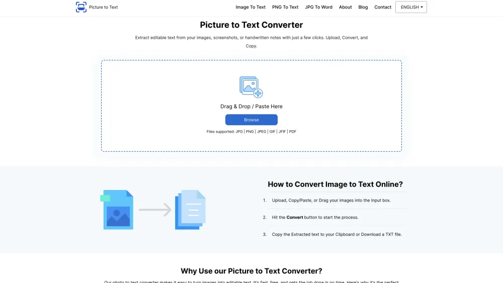 Picture to Text Converter: Extract & Copy Text - AI Tool