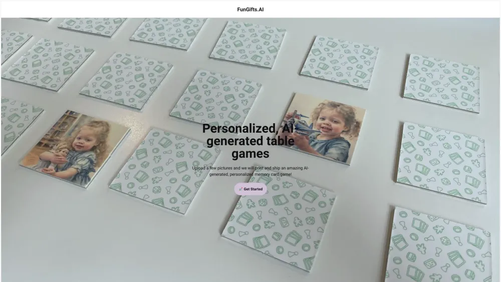 FunGifts.AI: AI Tool for Kids' Memory Game Creation