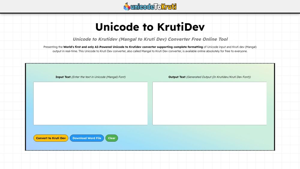 Unicode to Kruti Dev Converter: Free AI Tool