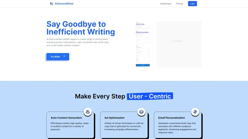 AIGeniusWriter: AI Tool for E-commerce Content