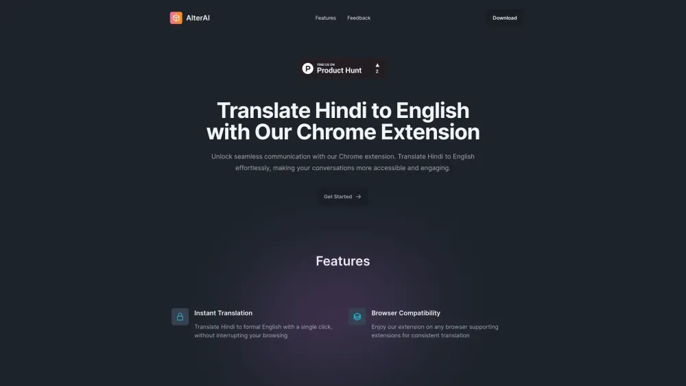 AlterAI: Translate Hindi to English with AI